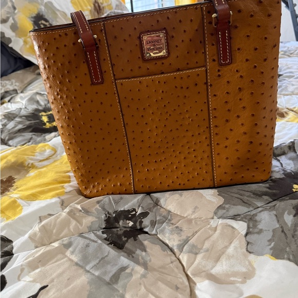 Dooney & Bourke Brown Ostrich-Embossed Tote - Picture 4 of 14